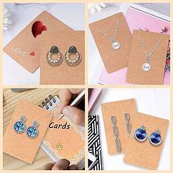30Pcs Rectangle Paper One Pair Earring Display Cards with Hanging Hole&nbsp;DIY-YW0008-55B