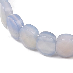 Dyed & Heated Natural Agate Oval Beaded Stretch Bracelet&nbsp;G-E010-01-20
