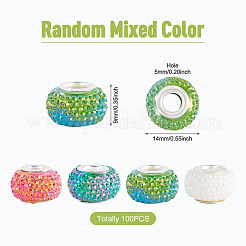 100Pcs Large Hole Resin European Beads&nbsp;OPDL-TA0001-06C