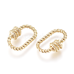 Brass Screw Carabiner Lock Charm&nbsp;KK-D159-12G
