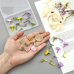 48Pcs 12 Style Spray Painted Iron Stud Earring Findings&nbsp;IFIN-FH0001-69