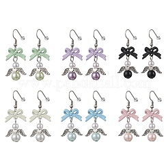 Spray Painted Alloy Bowknot Dangle Earrings&nbsp;EJEW-JE06414