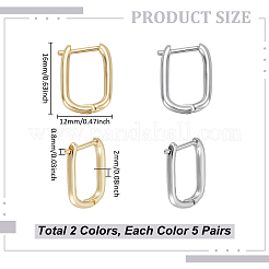 10 Pairs 2 Colors Brass Hoop Earrings&nbsp;EJEW-UN0003-21
