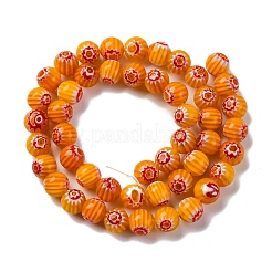 Handmade Millefiori Lampwork Beads Strands&nbsp;LAMP-G164-05D