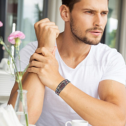 1Pc Alloy & Leather Cord Bracelets for Men Women&nbsp;BJEW-CL0001-56