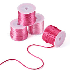 4 Rolls 4 Colors Nylon Satin Rattail Cords&nbsp;NWIR-TA0001-44