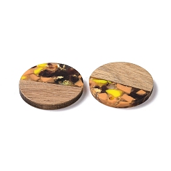 Transparent Resin & Walnut Wood Pendants&nbsp;RESI-N025-045A