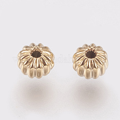 Brass Corrugated Beads&nbsp;X-KK-S314-4mm-13G