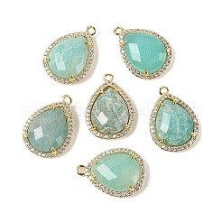 Natural Mixed Stone Faceted Teardrop Pendants&nbsp;G-I382-01G