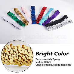 10Pcs 10 Color Wide Stretch Sparkling Polyester Headband&nbsp;OHAR-GF0001-26