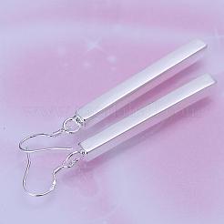 Silver Color Plated Brass Cuboid Dangle Earrings&nbsp;EJEW-BB11991