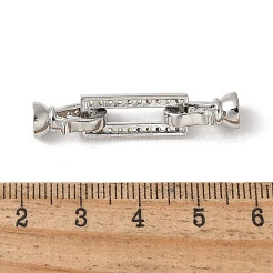 Brass Pave Clear Cubic Zirconia Fold Over Clasps&nbsp;KK-M320-14P