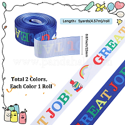 2 Rolls 2 Styles School Season Theme Polyester Colorful Printed Grosgrain Ribbon&nbsp;OCOR-GF0004-23B
