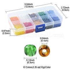 100G 10 Colors 8/0 Glass Seed Beads&nbsp;SEED-YW0002-40
