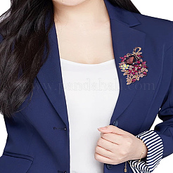 1Pc Flower Zinc Alloy Rhinestone Brooches&nbsp;JEWB-LP0004-22
