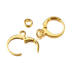 Brass Huggie Hoop Earring Findings & Open Jump Rings&nbsp;KK-TA0007-83G