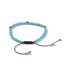 Synthetic Turquoise Braided Beaded Bracelets&nbsp;BJEW-JB04215-05