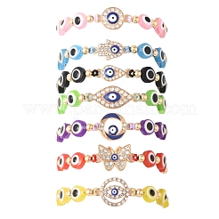 Resin Evil Eye Braided Bead Bracelets for Women&nbsp;BJEW-FS00018-06