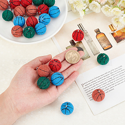 24Pcs 4 Colors Opaque Resin Pendants&nbsp;RESI-GA0001-13
