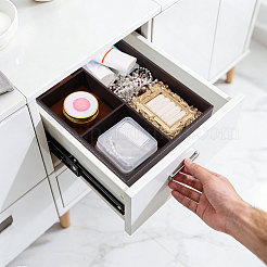 2Pcs Desktop 4-Grid PU Leather Organizer Display Storage Trays&nbsp;CON-CA0001-036A