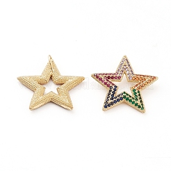 Brass Micro Pave Cubic Zirconia Pendants&nbsp;ZIRC-L093-42G