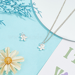 2Pcs 925 Sterling Silver Flower Charms with Jump Rings&nbsp;FIND-HY0004-21
