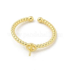 Brass Cup Peg Open Cuff Ring Settings&nbsp;KK-G518-02G-02