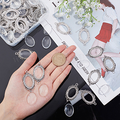 100 Pcs DIY Oval Pendant Making Kits&nbsp;TIBEP-AR0001-02AS