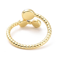 Enamel Evil Eye Open Cuff Ring&nbsp;RJEW-A007-06LG