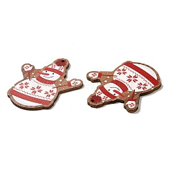 Single Face Christmas Printed Wood Big Pendants&nbsp;WOOD-D025-15