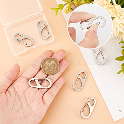 6Pcs 202 Stainless Steel Keychain Carabiner&nbsp;STAS-UN0047-09