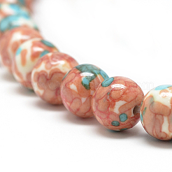 Synthetic Ocean White Jade Beads Strands&nbsp;G-S252-6mm-06