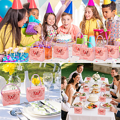 50Bags Hollow Flower Paper Butterfly Printed Candy Gift Tote Boxes with Rope Handles&nbsp;ABAG-TW0001-02