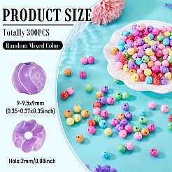 300Pcs Opaque Acrylic Beads&nbsp;SACR-TA0001-71