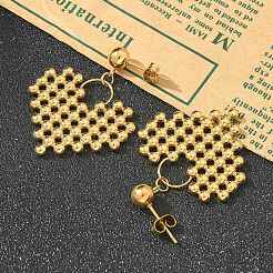 Ion Plating(IP) 304 Stainless Steel Stud Earrings for Women&nbsp;EJEW-A119-21G