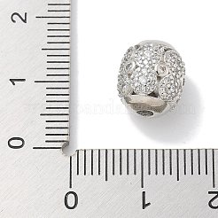 Rack Plating Brass Micro Pave Cubic Zirconia Beads&nbsp;KK-L224-030P