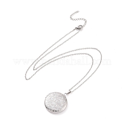 Non-Tarnish 304 Stainless Steel Locket Pendant Necklaces&nbsp;NJEW-F239-02P