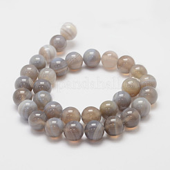 Natural Striped Agate/Banded Agate Bead Strands&nbsp;G-K155-D-10mm-02