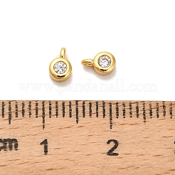 Brass Micro Pave Cubic Zirconia Pendants&nbsp;KK-H515-04G