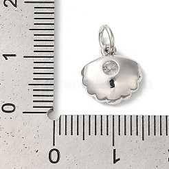 Rack Plating Brass Clear Cubic Zirconia Charms&nbsp;KK-Z056-29P