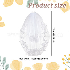 Nylon Mesh Bridal Veils with Hair Comb&nbsp;AJEW-WH0258-993