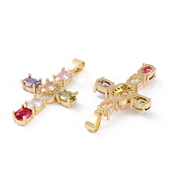 Brass Micro Pave Cubic Zirconia Pendants&nbsp;X-ZIRC-M116-04G