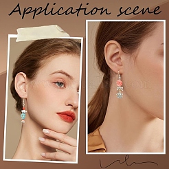 DIY Gothic Skull & Rose Synthetic Turquoise Earrings Making Kits&nbsp;DIY-YW0009-96