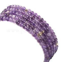5Pcs 5 Style Natural Amethyst & Pearl & Shell Star Beaded Stretch Bracelets Set&nbsp;BJEW-JB09495-04