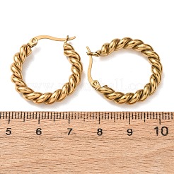 Iron Plating(IP) 304 Stainless Steel Twist Rope Hoop Earrings for Women&nbsp;X-EJEW-G298-07B-G
