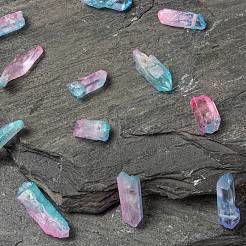 3Pcs Electroplate Natural Quartz Crystal Beads Strands&nbsp;G-FS0001-66