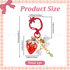 1Pc Acrylic Strawberry Pendant Decorations&nbsp;KEYC-BM0001-25B