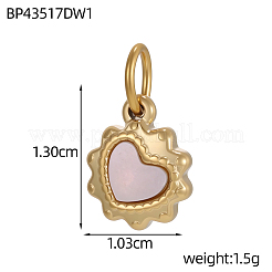 304 Stainless Steel & Shell Pendants&nbsp;STAS-OY013-48G