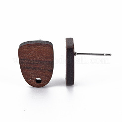 Walnut Wood Stud Earring Findings&nbsp;WOOD-S054-46