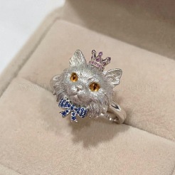 Alloy Rhinestone Cuff Open Rings&nbsp;WG3624E-01